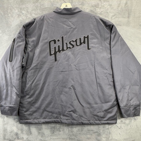 NWT Gibson Guitars Workwear FSP Jacket Gray Black Adult 2XL Lined Quilted Logo - Picture 12 of 16